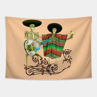 Singing and dancing sugar skeleton Tapestry