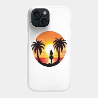 girl with sun, beach and sand Phone Case