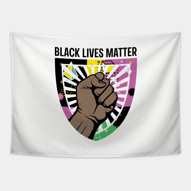 Black Lives Matter 90s Hip Hop Music Black Pride Fist Melanin 90s Throwback Tapestry by teemaniac