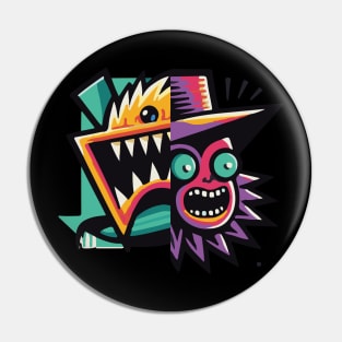 scared face deco Pin