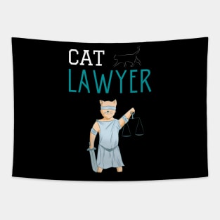 Cat lawyer illustration Tapestry