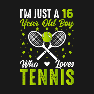 Tennis 16 Year Old Boy Birthday Christmas T-Shirt