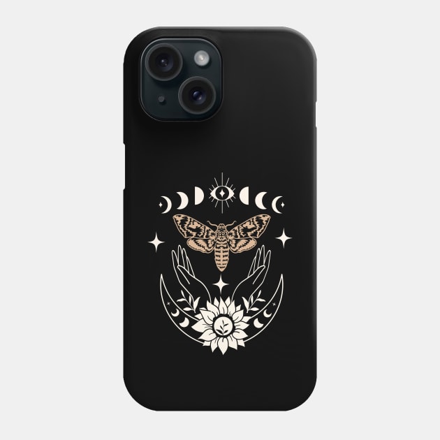 Mystical Moth Celestial Moon phase Phone Case by Nice Surprise