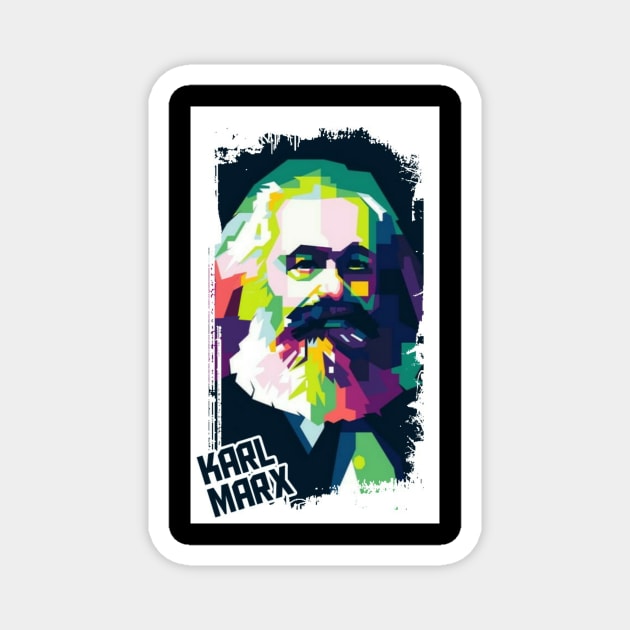 Karl Marx Popart Magnet by WPAP46