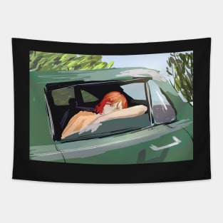 Sunny Car Ride Tapestry