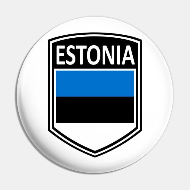 Flag Shield - Estonia Pin by Taylor'd Designs