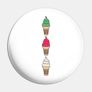 Ice Cream Lover. Mint Chocolate Chip, Strawberry, Vanilla with Sprinkles Pin