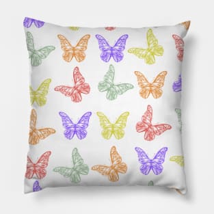 Butterfly Pattern - Different Coloured Backround Pillow