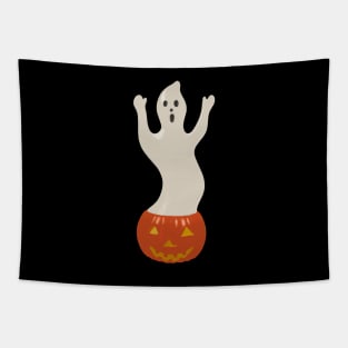 Ghost with Pumpkin Blow Mold Tapestry