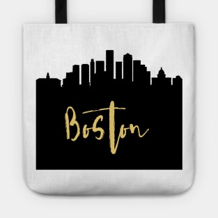 BOSTON MASSACHUSETTS DESIGNER SILHOUETTE SKYLINE ART Tote