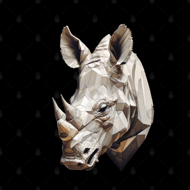 Beautiful geometric rhino head by Spaceboyishere