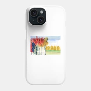 Fall Trees Abstract Art Print Phone Case