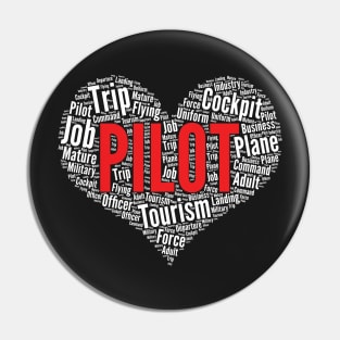 Pilot Heart Shape Word Cloud product Pin
