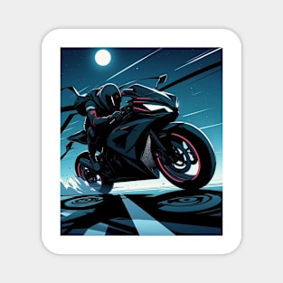 badass anime night ninja biker Magnet