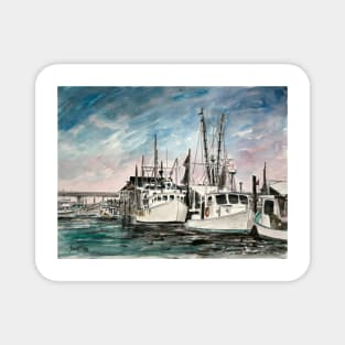 boats nautical art print Magnet