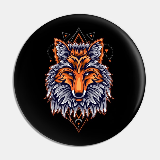 red fox awesome gift Pin by SHINIGAMII