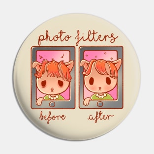 THE INVENTION OF PHOTO FILTERS cute kawaii kitty design Pin