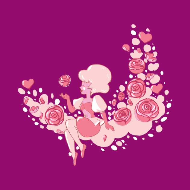 Pink Diamond with roses by Potato_pinkie_pie