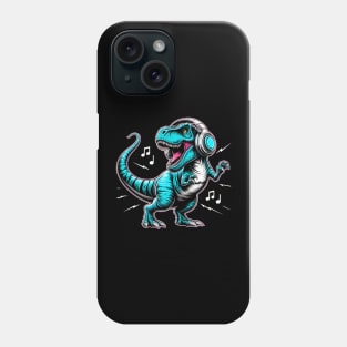 Dancing T-Rex with Headphone Phone Case