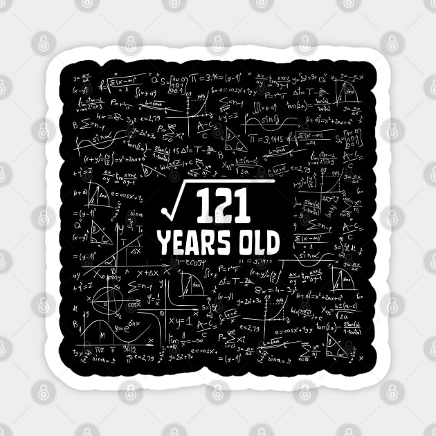 Square Root Of 121 11th Birthday, 11 Year Old Math Lover Gift Magnet by JustBeSatisfied