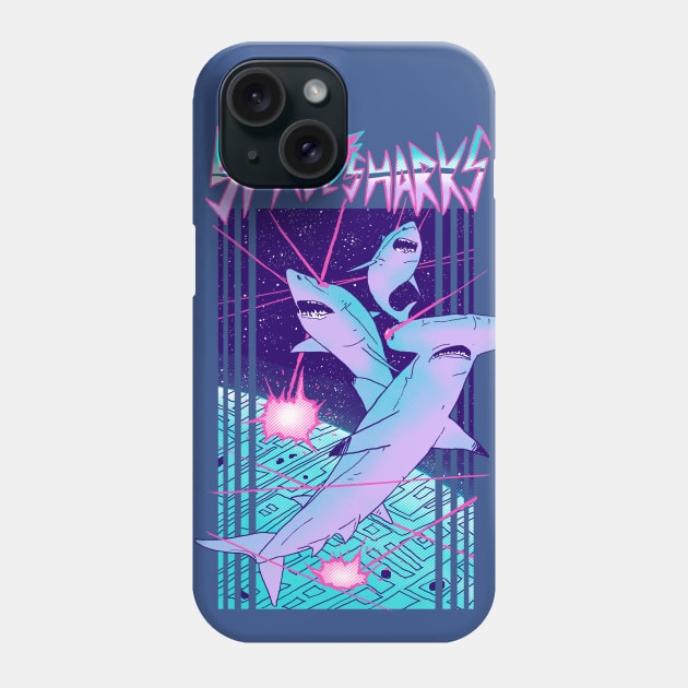 Space Sharks! Phone Case by Hillary White Rabbit