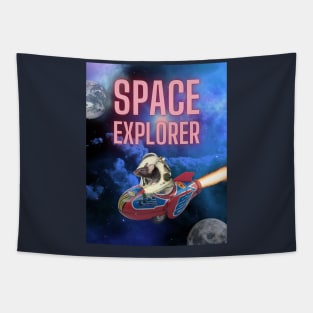 Space Explorer - Cute Mouse traveling in space Tapestry