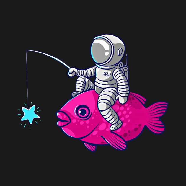 Astronaut on Fish by asitha