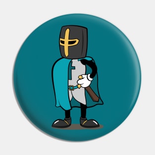 Teutonic Knight Cartoon (Player 5 colors, teal) Pin