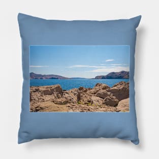 Coast Near Baska on Krk Island, Croatia Pillow