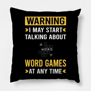 Warning Word Games Pillow