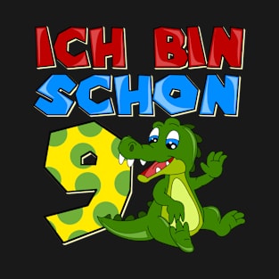 Ich bin schon 9 Krokodil / Dinosaurier Geschenk T-Shirt