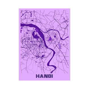 Hanoi - Vietnam Lavender City Map T-Shirt