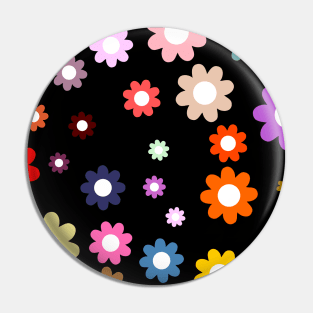 Cute flowers on black Pin