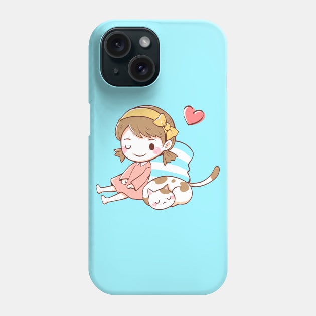 Kawaii Kitty Love Phone Case by machmigo