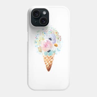 sweet  flowers cone watercolor Phone Case