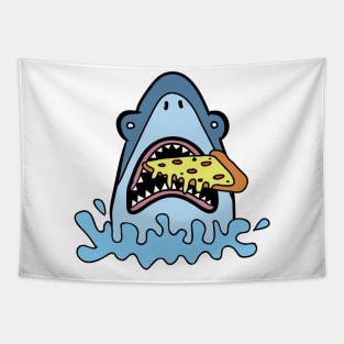 Shark Eating Pizza Tapestry