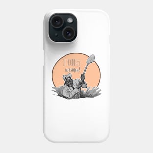 black man with shovel digging Phone Case