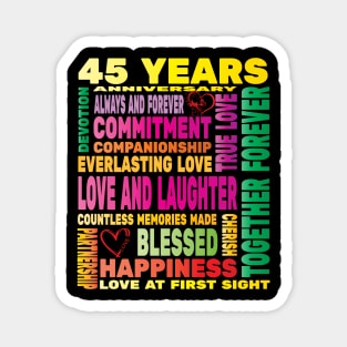 45 Years Anniversary of Love Happy Marriage Couple Lovers Magnet