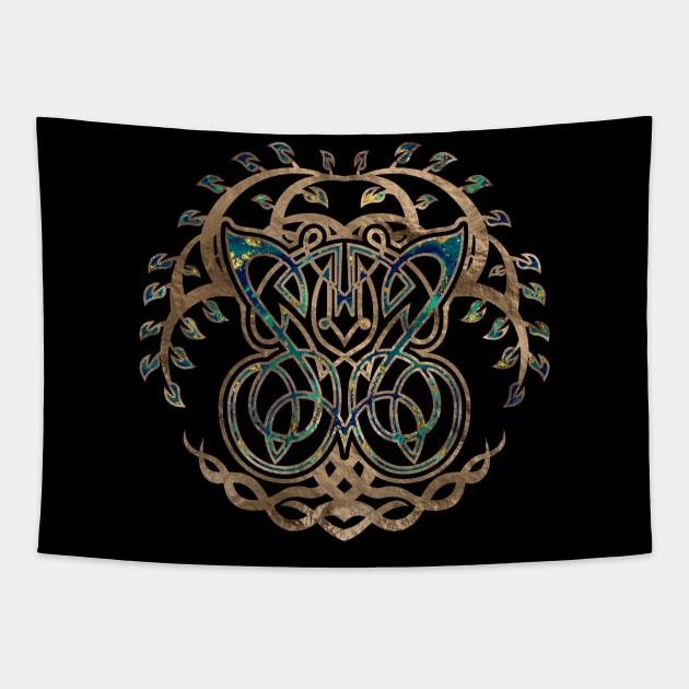 Butterfly and Tree of life Yggdrasil Tapestry by Nartissima