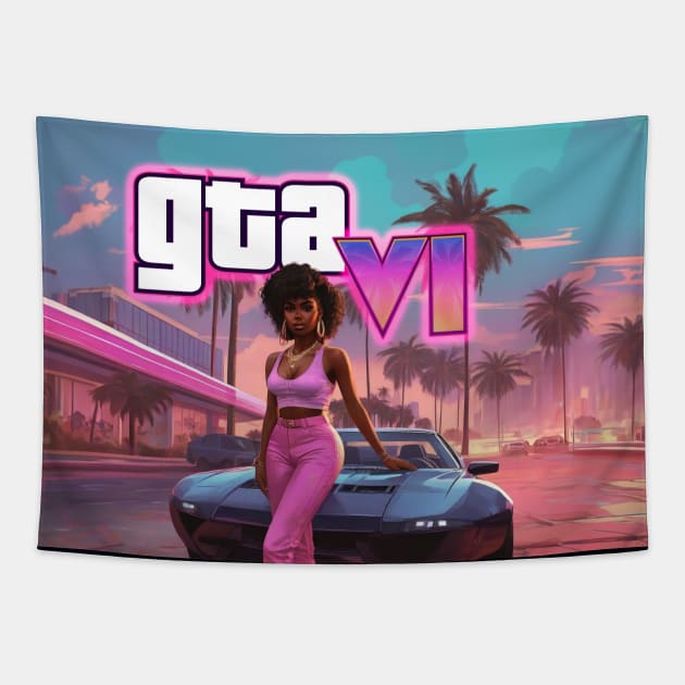 GTA 6 Tapestry by Buff Geeks Art