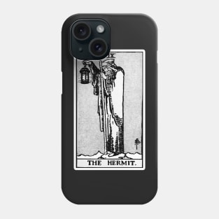 IX. The Hermit Tarot Card | Black and white Phone Case