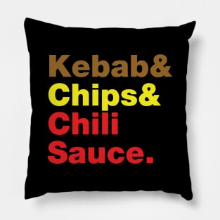 Kebab & Chips & Chili Sauce. Pillow