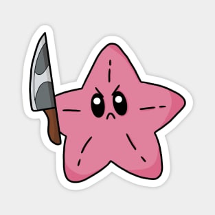 Angry starfish with knife! Magnet