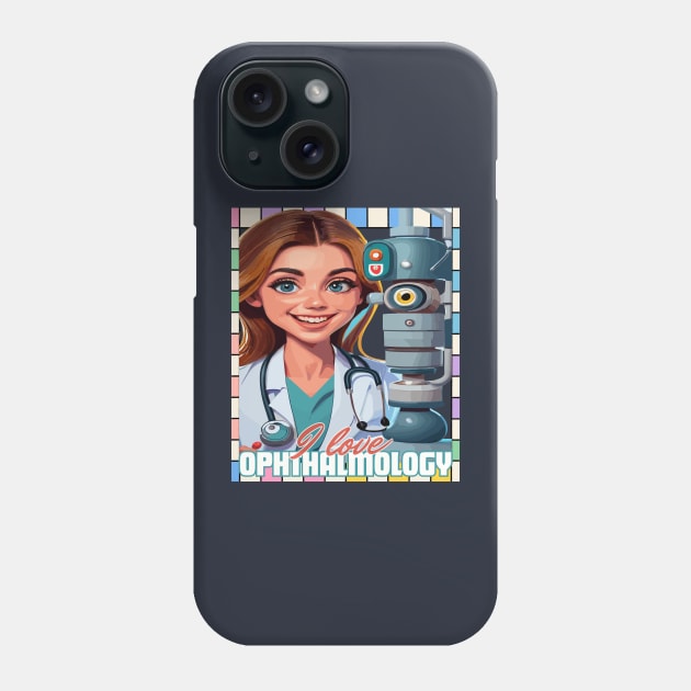 I love Ophthalmologist cute doctor ,brafdesign Phone Case by Brafdesign