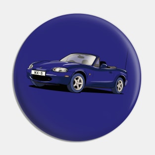 Mazda MX-5 Roadster in dark blue. Pin