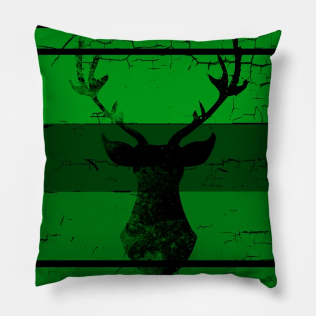 Retro Deer Pillow by Imutobi