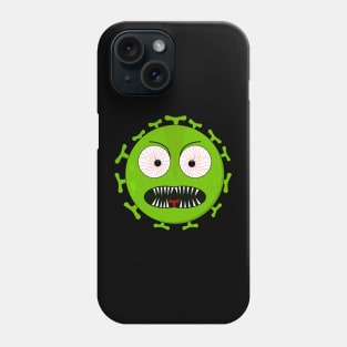 Angry green virus with fierce eyes Phone Case