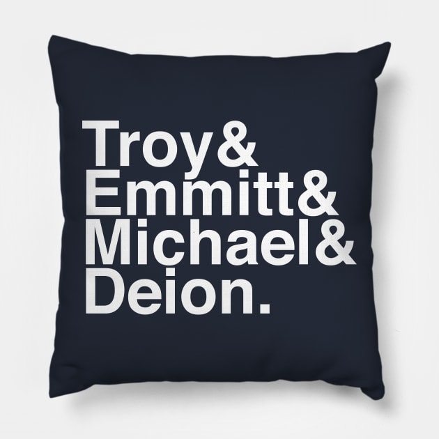 Troy & Emmitt & Michael & Deion Pillow by Carl Cordes