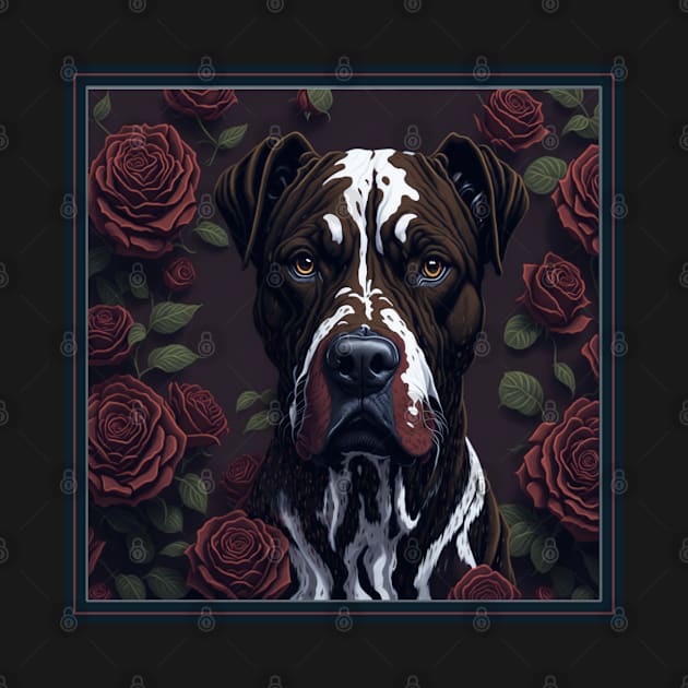 Dogo Canario red roses 2 by xlhombat