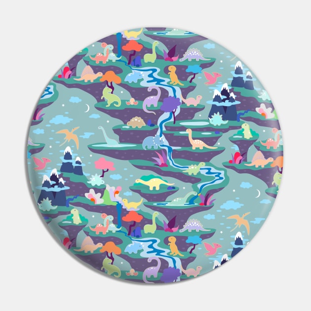 Peaceful Time in Fantastic Dino Land Pin by runcatrun